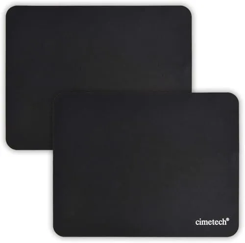 cimetech Komfortable Mauspad Spieloberfläche Superfeine Faser Glatte Seidensensoren Wischwaschbar für Laptop-Computer (Normal 2PCS, Black)
