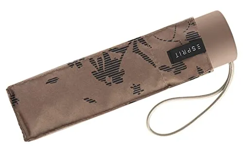 Esprit Super Mini Taschenschirm Petito Poetry Flower - Taupe Gray