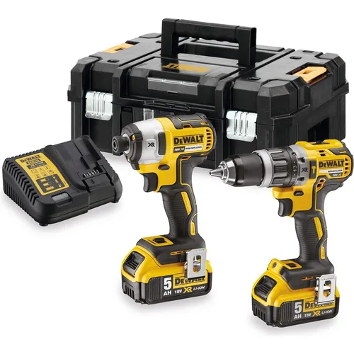 DeWalt DCK266P2T Akku-Combo-Kit 2x5Ah 18V Li-Ion - Akkuschrauber-Set mit 2 leistungsstarken 5Ah Lithium-Ionen-Akkus und praktischem Koffer, ideal für professionelle Anwendungen und Heimwerkerprojekte.