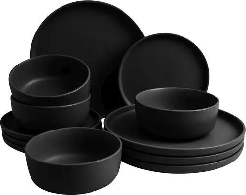 LeGer Home by Lena Gercke Tafelservice Geschirr-Set, Service Belli (12-tlg) für 4 Personen - Tafelservice aus Steingut im Scandi Style, mikrowellen- und spülmaschinengeeignet, perfekt für stilvolle Mahlzeiten zu Hause.