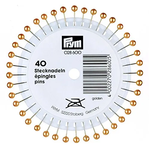Prym 028600 Perlkopf-Stecknadeln 0,58 x 40 mm goldfarbig