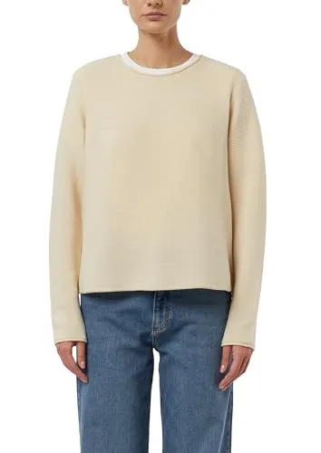 Comma Strukturierter Strickpullover mit Rollsaum - Elastischer Strickpullover im Relaxed Fit aus hochwertigem Baumwollmix, ideal für den Alltag. Mit Rundhalsausschnitt und modischem Rollsaum für einen lässigen Look.