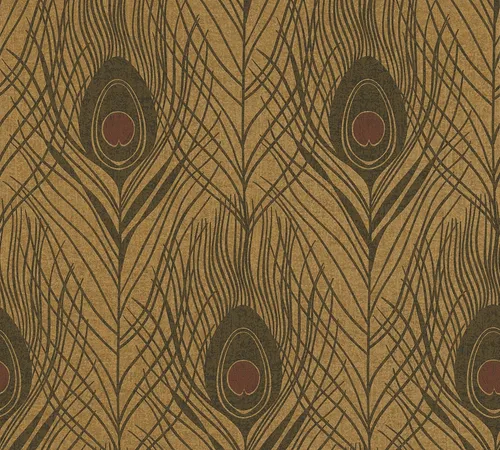 Elegante Pfauenfeder Tapete von Bricoflor - Art Deco Vliestapete für stilvolle Räume - Dekorative Tapeten mit edlem Design – die hochwertige Vliestapete sorgt für ein geschmackvolles Ambiente und ist ideal für Wohnzimmer und Esszimmer. Leicht anzubringen und lichtbeständig.