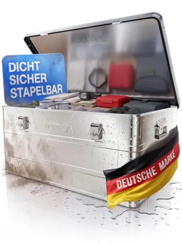 Trucky Aluminium Box mit Deckel 135 L in silber von Trucky