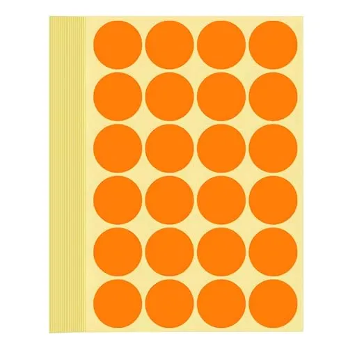 Stück Klebepunkte Aufkleber 32 mm Runde Punktaufkleber Farbkodierun Etiketten selbstklebende Markierungspunkte zum Beschriften und Basteln Stickers Round Color Coding Labels (Orange 3.2 cm) 720
