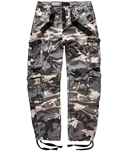 Surplus Raw Vintage Airborne Herren Cargo Hose, nightcamo, XL