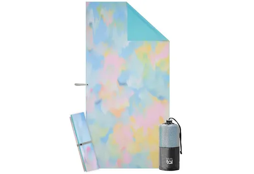 Blumtal Reisehandtuch Strandhandtuch 90x180 cm aus Mikrofaser - kompakt & schnelltrocknend, sandfrei mit Band - Mikrofaser Handtuch groß mit Wellen-Muster