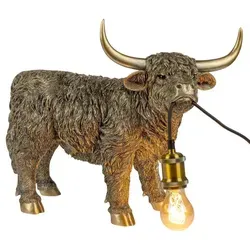 Dekoleuchte Lampe Hochlandrind Yak 49x38 cm antik gold von formano