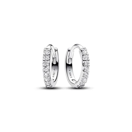 PANDORA Timeless Funkelnde Huggie Ohrringe - Sterling Silber mit Zirkonia, vielseitig und ideal für jeden Anlass