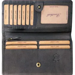 Benthill Damen Geldbörse Echt Leder XXL mit RFID Schutz