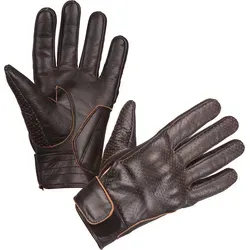 Modeka Hot Classic Lederhandschuh dunkelbraun 9 - Motorradhandschuhe aus perforiertem Rindleder für optimale Atmungsaktivität und Komfort, mit integrierter Knöchelschutzschale für zusätzliche Sicherheit.