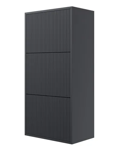 Selsey Hängeschuhschrank VELDIO - Hängeschrank für stilvolle Schuhorganisation mit 3 Klappen, platzsparend und ideal für moderne Flure. Bietet Platz für bis zu 12 Paar Schuhe bis Größe 45.