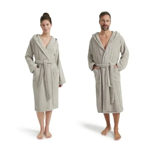 Möve Unisex-Bademantel Superwuschel mit Kapuze - Bademantel in Langform aus 100% Baumwolle, ideal für Sauna und Spa, mit extra weichem Walkfrottee und praktischen Taschen.