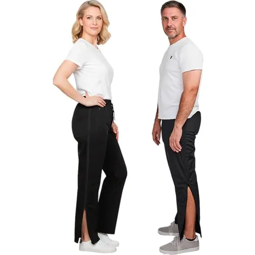 Dobsom Reha-Hose Damen und Herren Gr. 5XL - Vielseitige Jogginghose mit durchgehendem Reißverschluss, ideal für Reha, Wettkampf oder als Überziehhose – erleichtert Anziehen bei Beinverletzungen und sorgt für optimalen Tragekomfort.