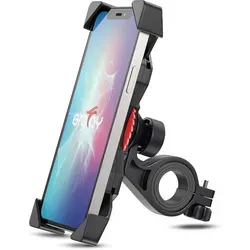 Handyhalterung für Motorrad-Smartphones (3,5–6,5 Zoll), Schwarz, 360° drehbar