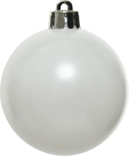 Weihnachtskugeln Kunststoff 6cm 12 Stück - Winterweiss
