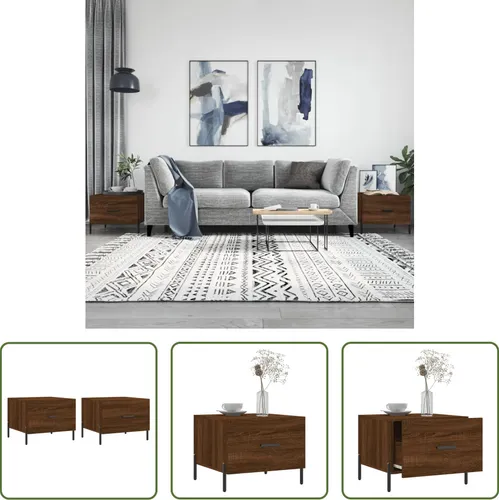 The Living Store Couchtische 2 Stk. Braun Eichen-Optik 50x50x40 cm