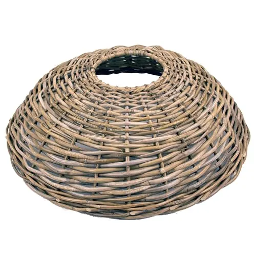 artplants.de Weihnachtsbaumkorb Jericho aus Rattan, grau-braun, 21cm, Ø87cm