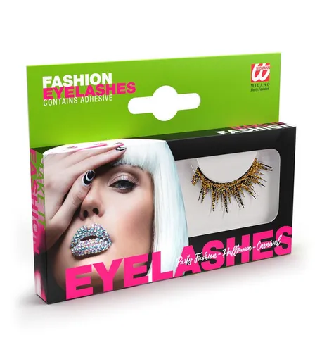 Widmann S.r.l. Bandwimpern Künstliche Wimpern Glitter, Gold in gold von Widmann