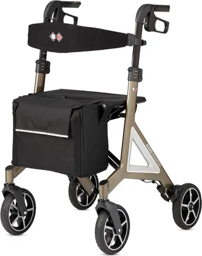 Bischoff & Bischoff Rollator Alevo Country - 51 cm Platin - Rollator für unebene Wege, mit höhenverstellbaren Griffen, leichtem Aluminium und nur 7 kg Gewicht – ideal für Spaziergänge in der Natur.