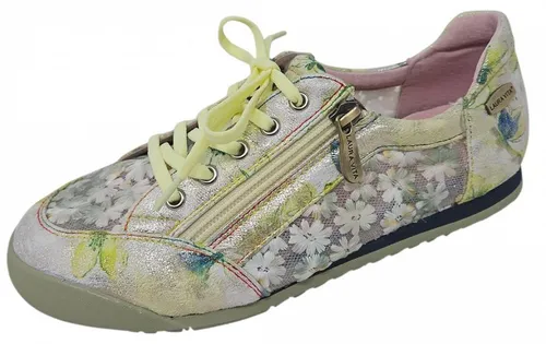 LAURA VITA Damen Sneaker bunt/gelb 39 EU - Sportliche Damen Sneaker in bunten Farben, mit einem praktischen Reißverschluss und herausnehmbarer Ledersohle – ideal für den täglichen Streetwear-Einsatz.