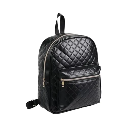 Stylischer Stepp Rucksack schwarz - Schwarz - Trendiger Rucksack in Steppoptik, ideal für kleine Wanderungen oder Shopping. Geräumiges Hauptfach und verstellbare Schultergurte bieten Komfort und Funktionalität. Maße: H/T/B 35 x 12 x 30 cm, Material: PU.