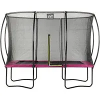 EXIT Trampolin Silhouette 366 x 244 cm pink + Netz - Rechteckiges Trampolin mit Sicherheitsnetz, ideal für sicheres Springen und Fitness. Robuster Rahmen und weich gepolsterter Rand bieten optimale Sicherheit für Kinder.