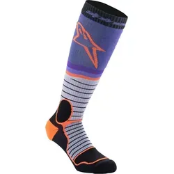 Alpinestars MX Socken Pro Schwarz/Grau/Lila - Sportsocken für Erwachsene, optimaler Tragekomfort durch atmungsaktives Material und perfekte Passform für Motocross-Enthusiasten.