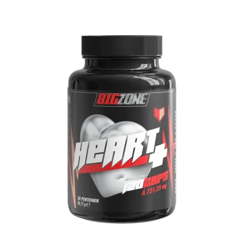 Big Zone Heart+ Coenzym 10 Form | Ubiquinol mit Arjuna und Knoblauchextrakt - Antioxidant Coenzym Q10, unterstützt die Herzgesundheit mit einer synergistischen Matrix aus hochwertigen Komponenten.