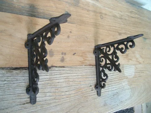 Regalwinkel 2 Stück Regalträger, Wandkonsolen, Wandregal, Gusseisen