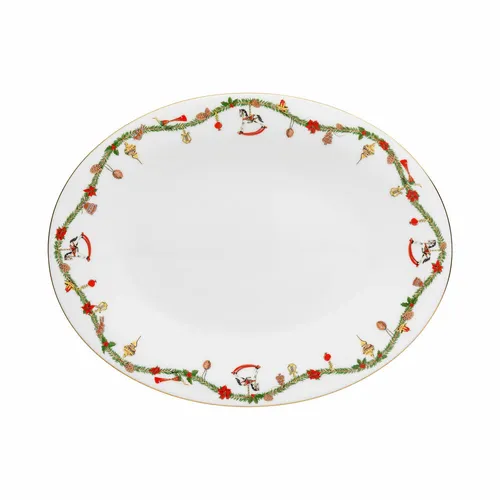 Hutschenreuther Nora Servierplatte 36 cm - Hochwertige Servierplatte aus Bone China, ideal für festliche Anlässe und Weihnachten, bringt Farbe auf Ihren Tisch.