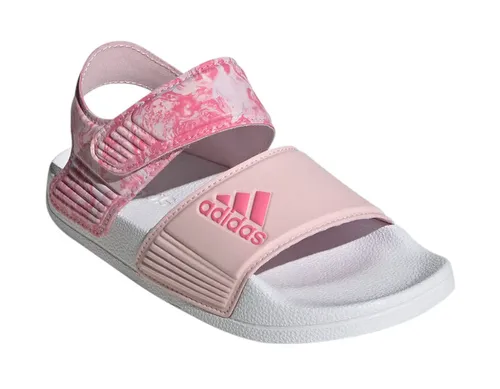 adidas Adilette Sandale (Klettverschluss) pink/weiss Mädchen, Größe Euro (US): 38 (6)