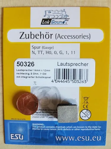 ESU 50326 Lautsprecher m.Schallkapsel 14mmx12mmx5,5mm, 8 Ohm, 1-2W, NEU