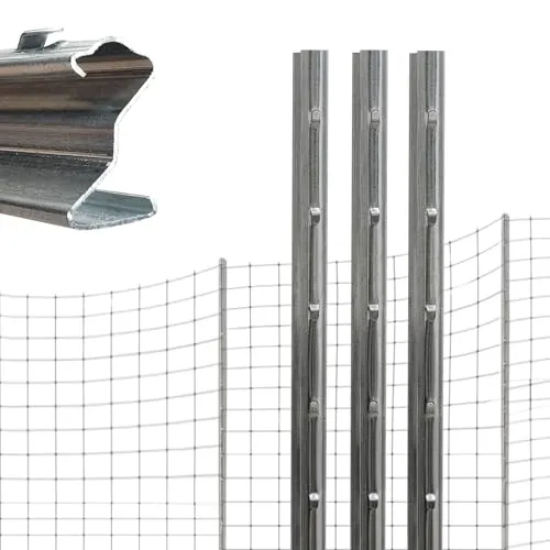 TRUTZHOLM 20x Z-Profil Zaunpfosten 150 cm - Hochstabile Zaunpfähle - Zaunmaterialien: Hohe Standfestigkeit durch Z-Profil, korrosionsbeständig und ideal für Weidezäune und Gartenumrandungen. Einfache Montage dank vorgestanzter Haken.
