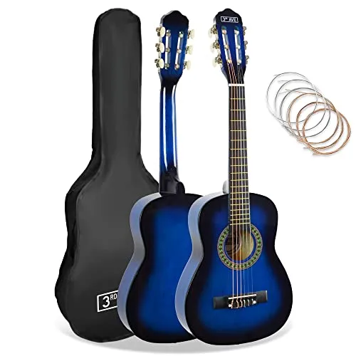 3rd Avenue 1/4 Größe Kinder-Klassikgitarre Mit Spanischen Nylonsaiten, Einsteigerpaket – Blau