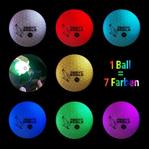 Night Eagle 6 LED Golfbälle Bunt Light-Up 7c zum Nachtgolfen