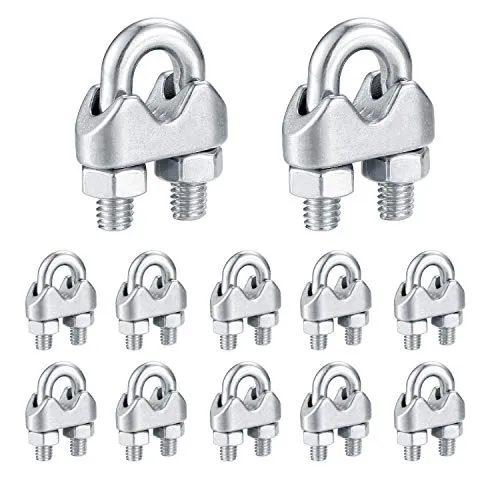 Stück Drahtseilklemme, M6 Drahtseil Seilklemme Draht Verzinkt, U Bolzen Bügelform Edelstahl, Bügelklemmen fur Kabel, Klammern, Draht Stahl 12