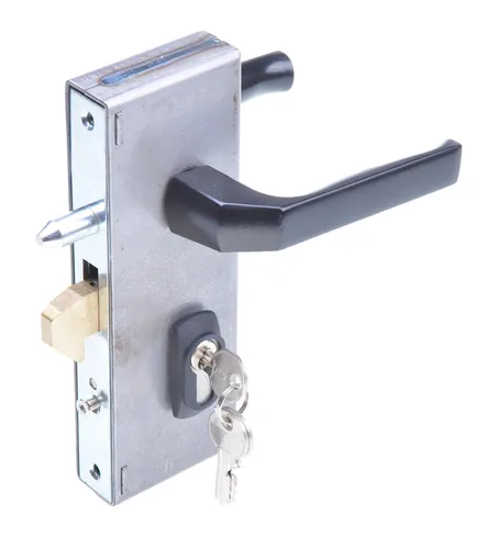 Set Hakenschloss mit Schlosskasten 30/72 für Schiebetüren - Türschlösser & Schließzylinder, robustes Metall mit verzinktem Finish, ideal für sichere Schiebetüren.