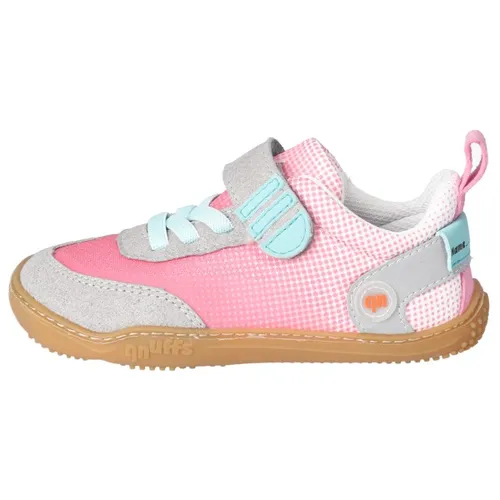 qnuffs Halbschuhe Textil Klettschuh grau|rosa 23 EU