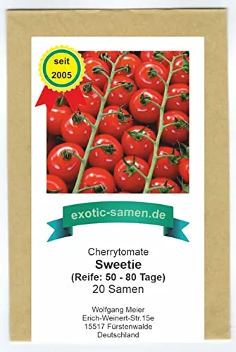 Cherrytomate – Sweetie – sehr ertragreich – Rispentomate – Züchtung aus USA – 20 Samen