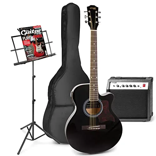 MAX ShowKit Elektrische Akustikgitarre, Akustische E-Gitarre Set