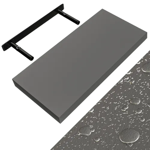 Casaria Wandboard Grau – Hängeregal mit 15kg Tragkraft - Modernes Wandboard aus hochwertigem MDF mit unsichtbarer Halterung. Ideal für jeden Raum, einfach zu montieren und belastbar bis 15 kg. Gestalte dein Zuhause individuell!