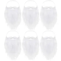 happymas Kostüm-Perücke 6x Nikolausbart in weiß von happymas