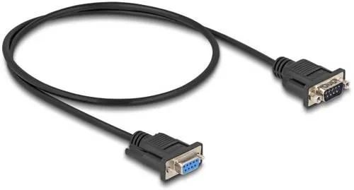 Delock Seriell Anschlusskabel [1x D-SUB-Stecker 9pol. - 1x D-SUB-Buchse 9pol.] 0.5m Schwarz
