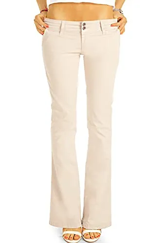 be styled Damen Bootcut Stoffhose aus Bio Baumwolle in beige von BE STYLED