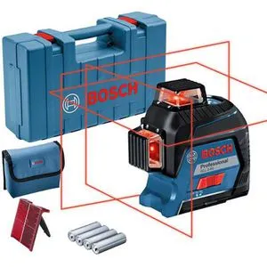 Bosch Professional Linienlaser GLL 3-80 - roter Laser, max. Arbeitsbereich 30 m, selbstnivellierend für präzise Ergebnisse und hohe Sichtbarkeit
