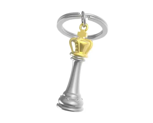 O meta[l]morphose Metalorphose Schlüsselanhänger, Schachstück, MTM240-01, Silber, Gold, one size