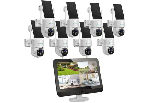 LUVISION Dual WLAN PTZ Überwachungssystem - Überwachungskameras mit 4MP Auflösung und schwenkbaren Funktionen, inklusive Mikrofon und Sirene für optimale Sicherheit – ideal für Innen- und Außenbereiche.