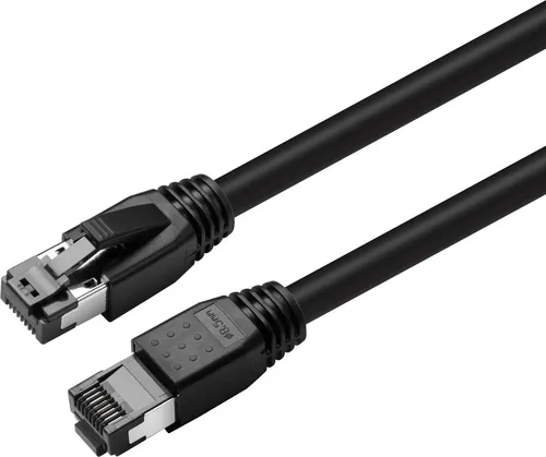 Microconnect MC-SFTP8005S, 0,5 m, Cat8.1, S/FTP (S-STP), RJ-45, RJ-45, Schwarz