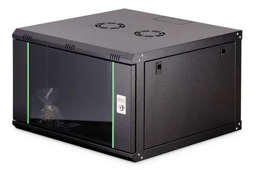 DIGITUS 19 Zoll Netzwerkschrank 7HE - Wandmontage - Computer- & Server-Racks mit 7 HE für optimale Netzwerkinstallationen, inklusive abnehmbaren Seitenwänden für einfache Wartung und optionalem Lüftermodul zur besseren Belüftung.
